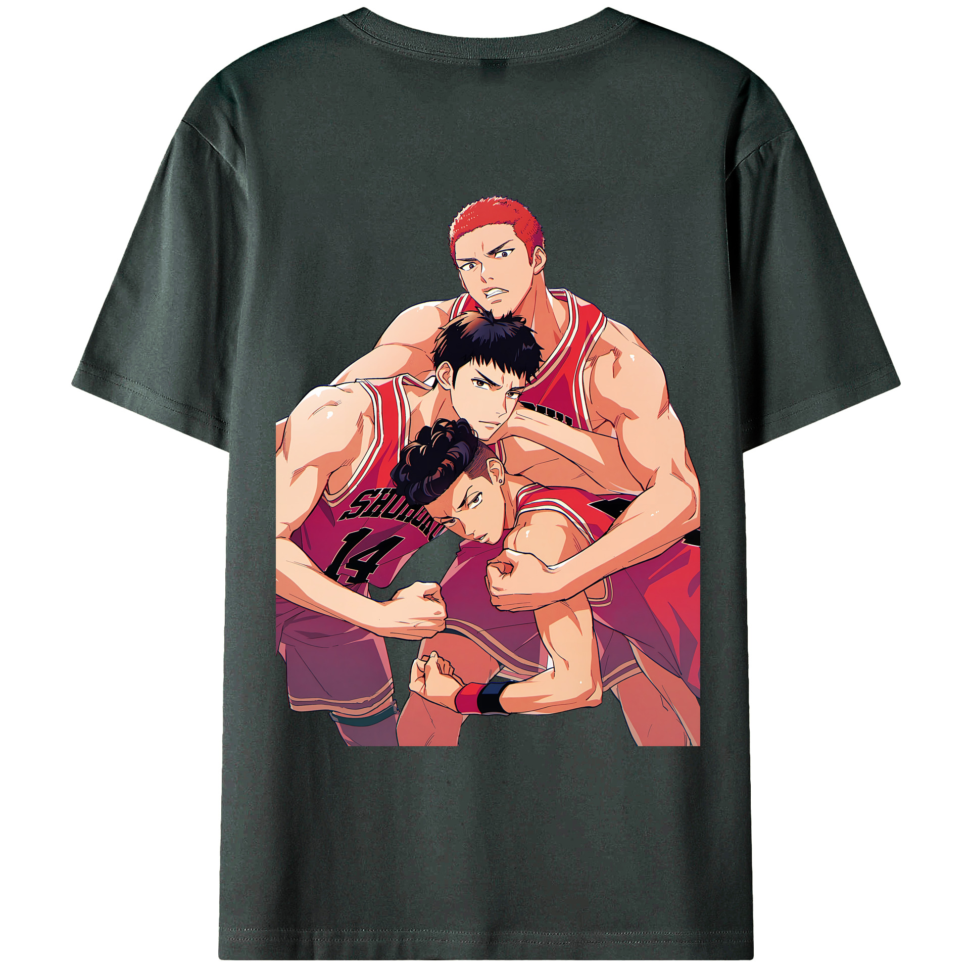 （画像用） SLAM DUNK／スラムダンク 綿100％ メンズ半袖Tシャツ（バックプリント） 通気性